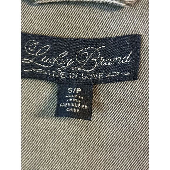 Lucky Brand Size Small Olive Green Utility Cargo Jacket Military Lyocell (0719) - Picture 7 of 8